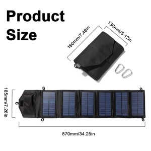 SMARAAD 60W Solar Panels Usb Charger Portable Foldable Mini Six Slices Folding Solar Panel Outdoor Portable Solar Panel